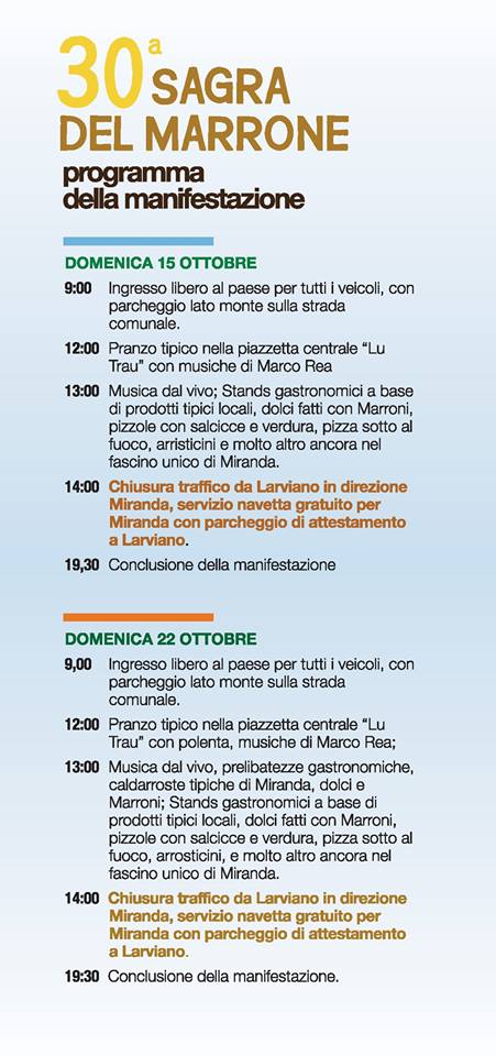 Programma Sagra Miranda 2017